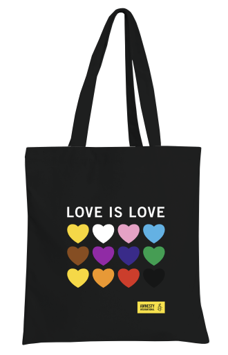 [3119] Sac en coton noir Love is love
